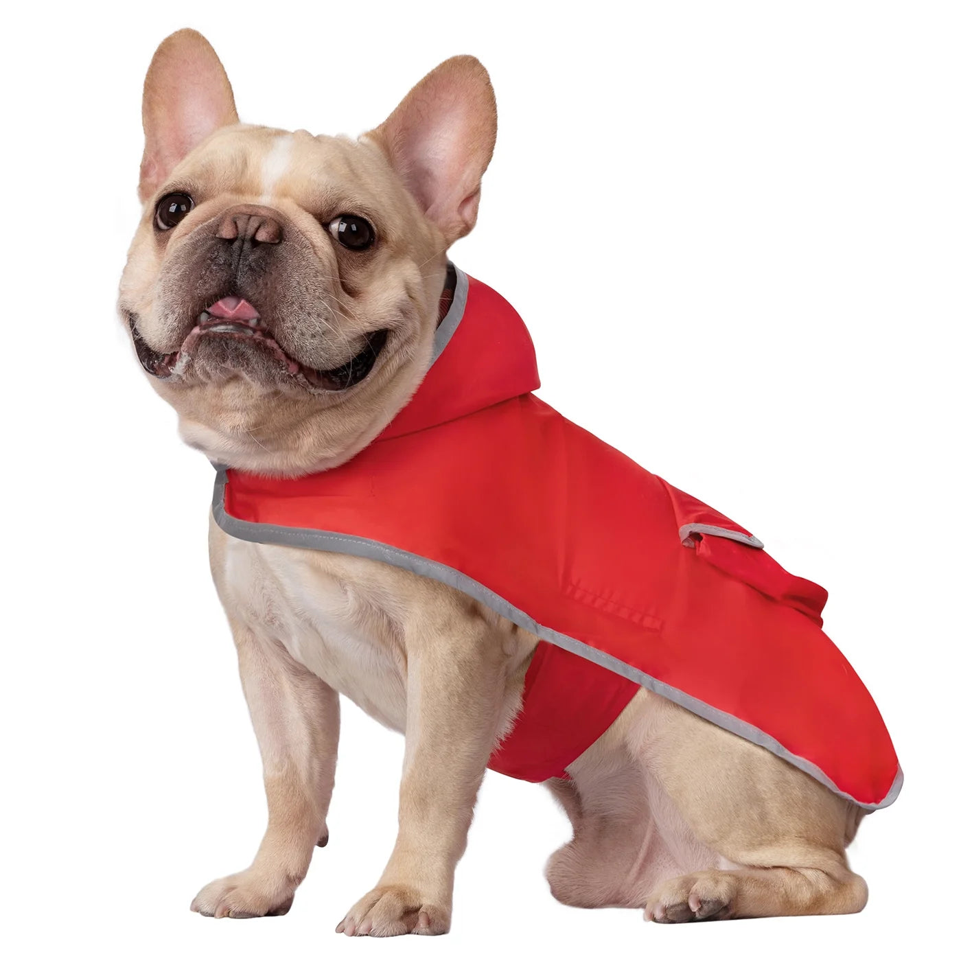 Reversible Dog Raincoat Hooded Slicker Poncho Rain Coat Jacket for Small Medium Large Dogs Buffalo Plaid / Red S