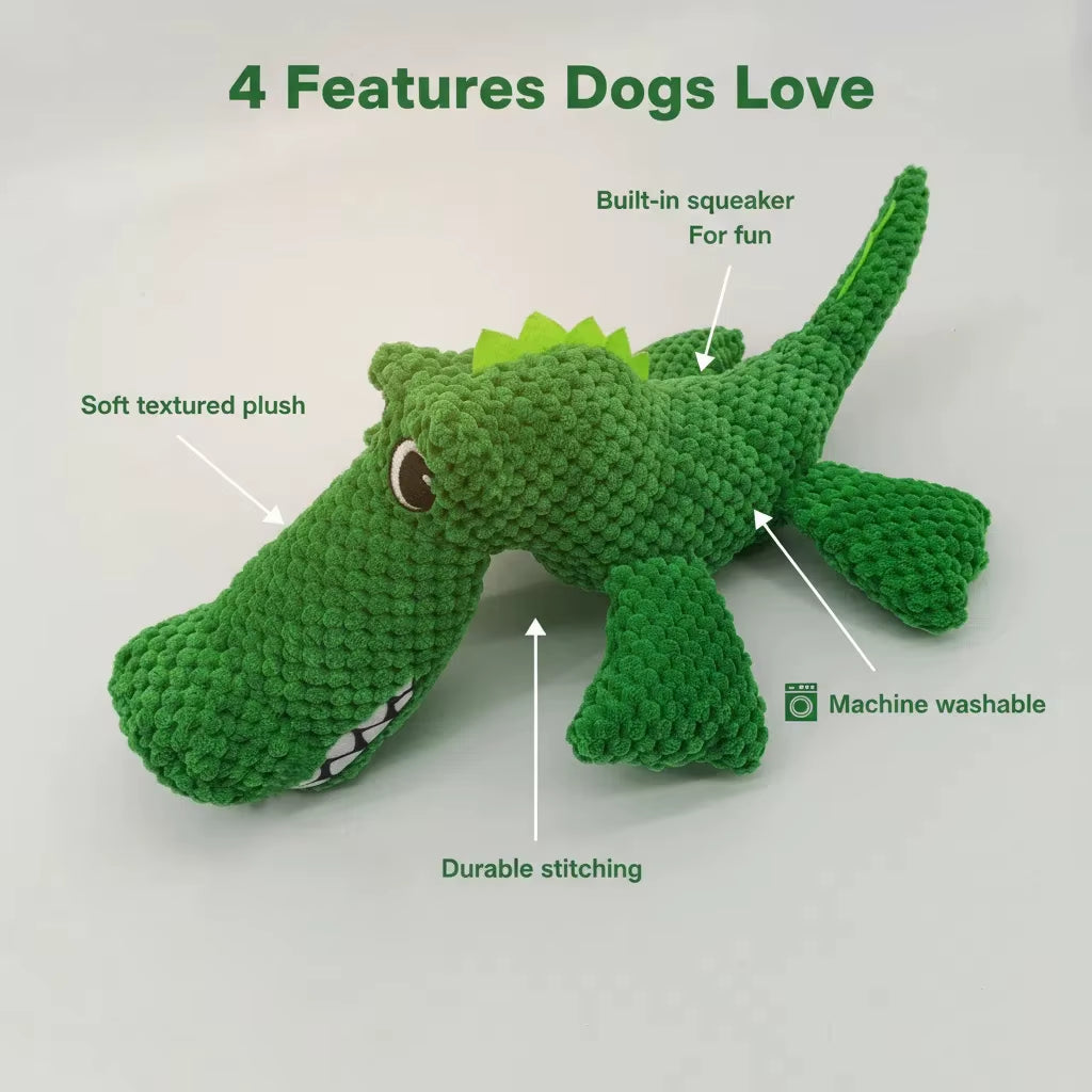 Large Crocodile Dog Toys Resistant Indestructible Plush Big Sound Dog Toy with Squeaker Small Raw Dogs Chew Puppy Pet Supplies