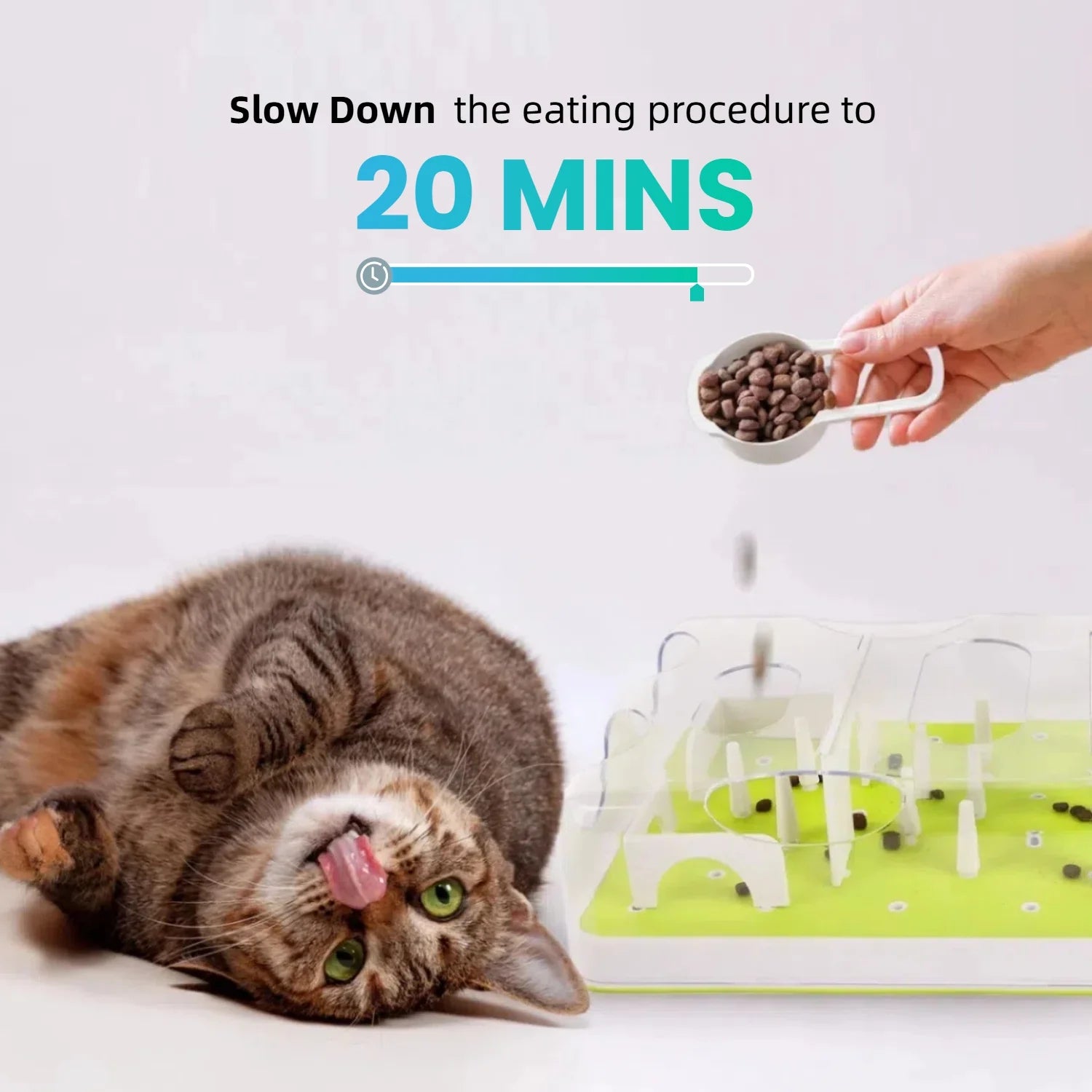 Cat Puzzle Feeder Toy, Cat Slow Puzzle Feeding Toy for Kitty IQ Training & Mental Stimulation, Kitty Enrichment Toys for Indoor Cats, Puzzle