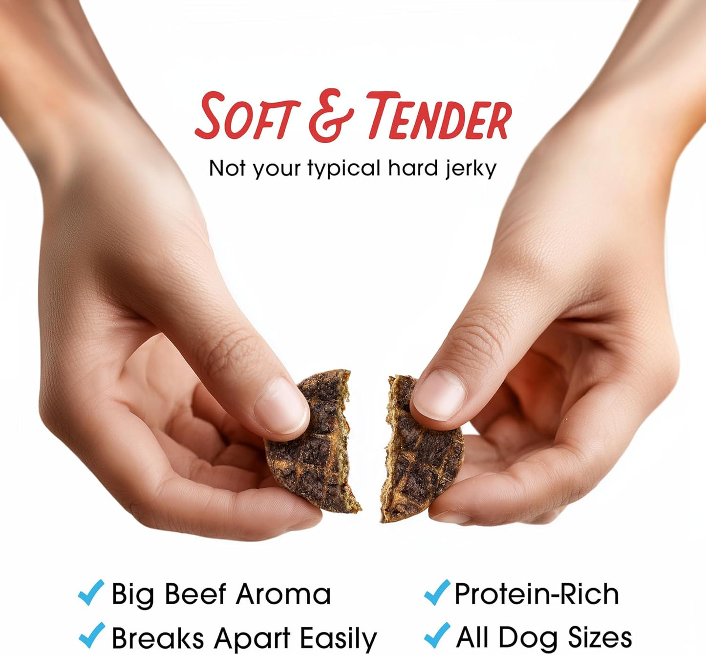 Dogs Love Beef Jerky Dog Treats with Only 3 Ingredients and No Fillers, 13.5 Ounce Bag