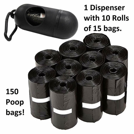 Poop Bag Dispenser with Leash Clip & Premium Dog Waste Bag