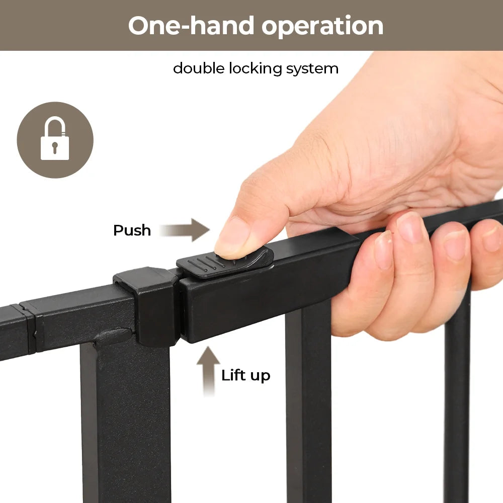 Baby Safety Gate, Baby Gates for Top Stairs Doorway, 29.5''- 40.5''Wide Pressure Mount, Black