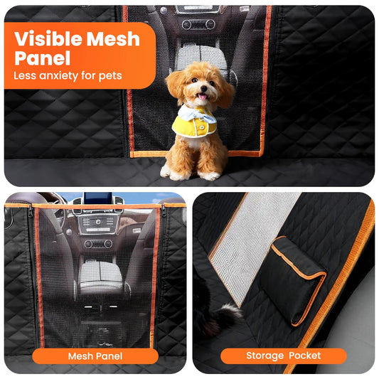 Dog Car Seat Cover, Waterproof Nonslip Durable Soft Back Seat Extender for Dogs, Covers for Suvs & Cars Trucks(Black)