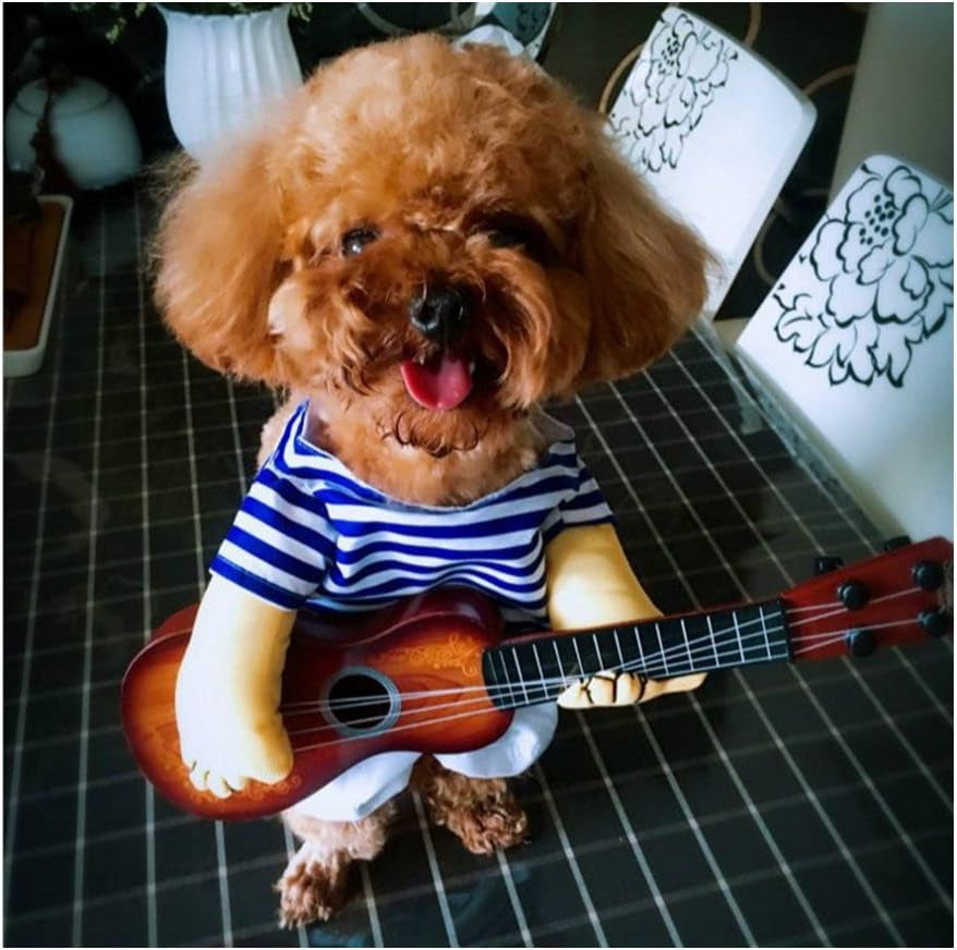 Dog Costume Clothes Halloween Cat Costumes Small Animal Funny Pets Clothing for Doggy Kitty Rabbits Piggy, Guitar, M