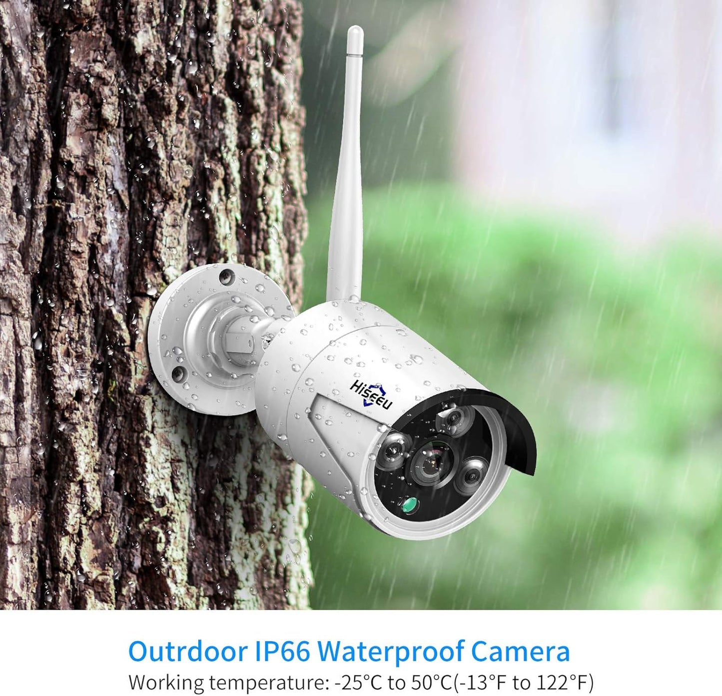 2K Wireless Security Camera System, 10CH NVR Kit,8Pcs 3MP Wifi Surveillance Cameras for Home Indoor/Outdoor Use,Night Vision,Waterproof, Motion Detection, 3TB Hard Drive and DC Power Included