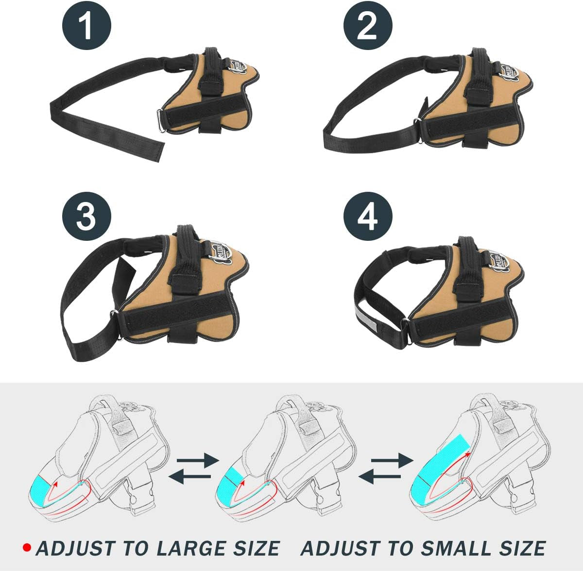 Dog Harness, No-Pull Reflective Dog Vest, Breathable Adjustable Pet Harness with Handle for Outdoor Walking - No More Pulling, Tugging or Choking ( Army Yellow, M )