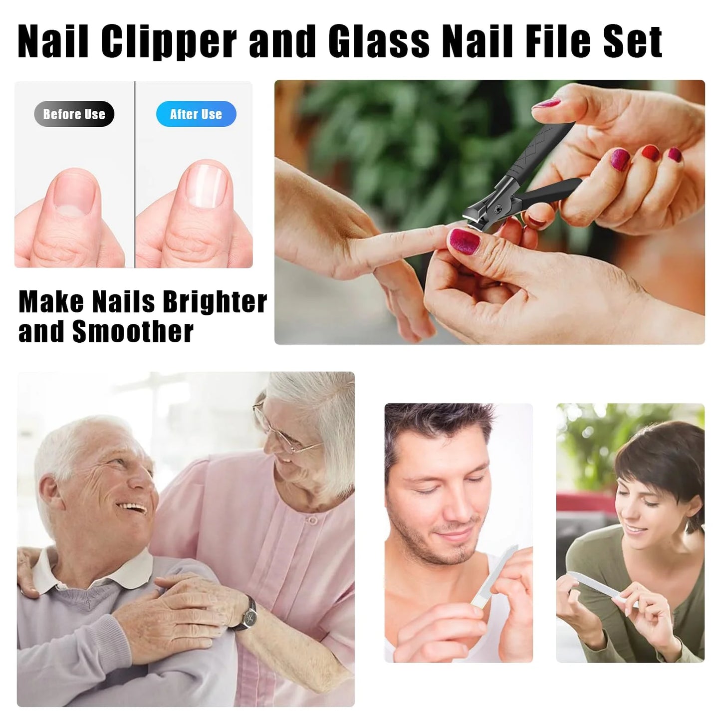 Nail Clippers for Thick Nails, Large Nail Clippers for Men, Senior Toenail Clippers for Thick Nail Strong Nail Clippers for Thick Toenails Non-Slip Finger Nail Clippers Adult