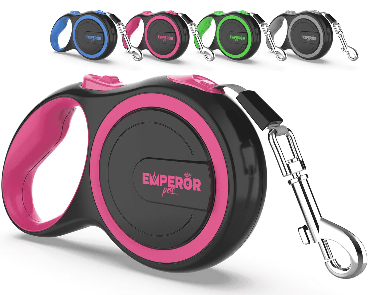 16 Ft Retractable Dog Leash Large Dogs - up to 110Lbs, Large Dog Leash Heavy Duty Dog Leash Retractable 16 Ft - Pink - PK16-50