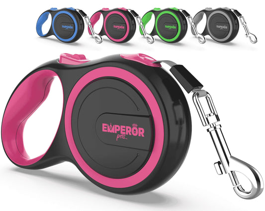 16 Ft Retractable Dog Leash Large Dogs - up to 110Lbs, Large Dog Leash Heavy Duty Dog Leash Retractable 16 Ft - Pink - PK16-50