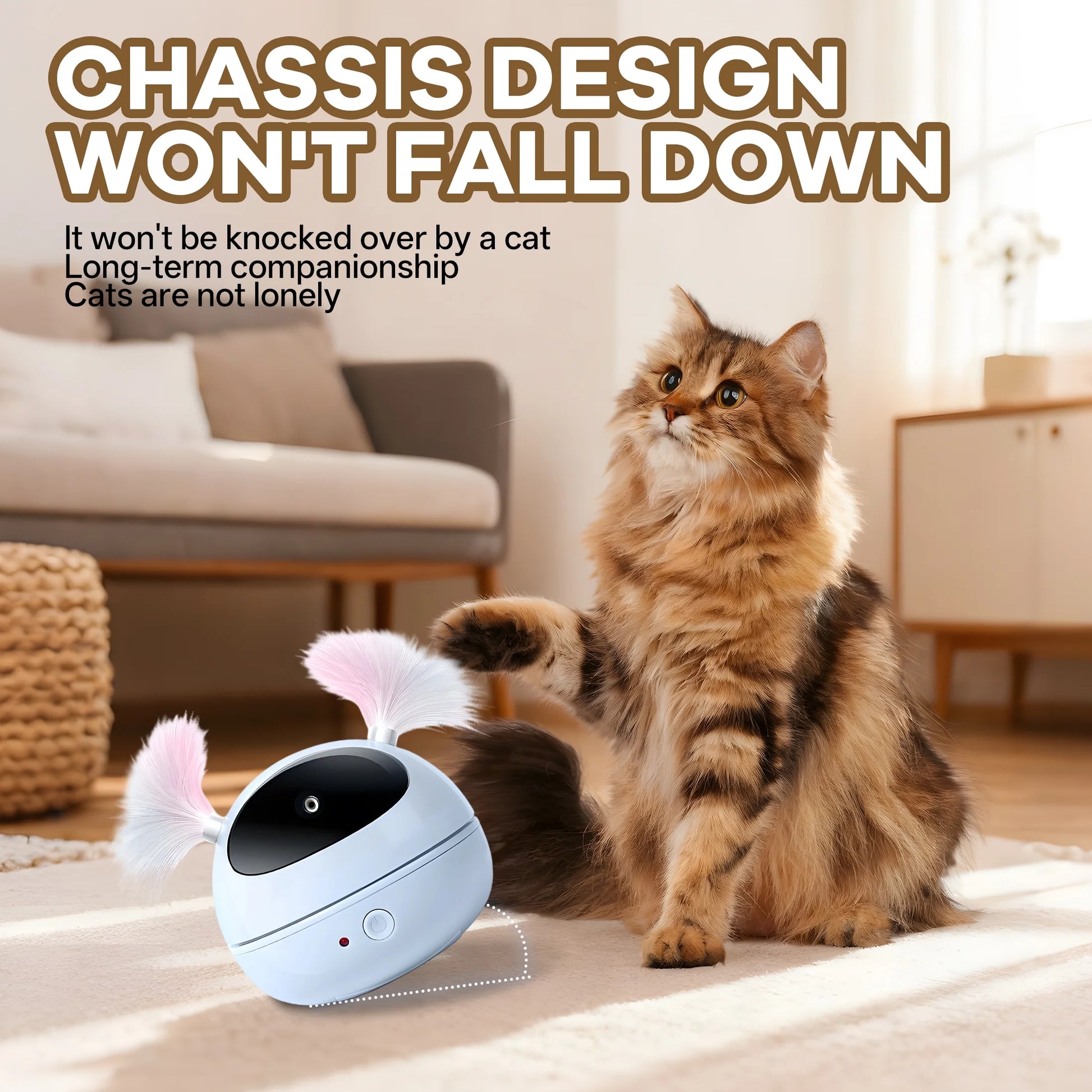 Interactive Cat Toys with Unique Roly-Poly Design, Automatic Lazer Pointer for Cat for Fun Indoor Play, Cat Gifts for Cat Owners and Their Pets, Blue