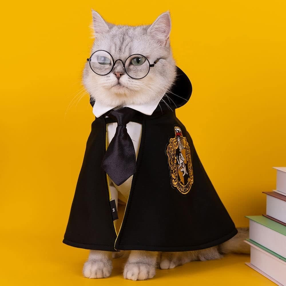 Halloween Dog Cat Costume Cape: Pet Wizard Apparels Cosplay Costume Set Medium