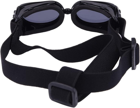 Outdoor Dog Sunglasses Anti-Uv Eye Protection Goggles Waterproof Windproof Anti-Fog for Small Pet Puppy Cat (Black)