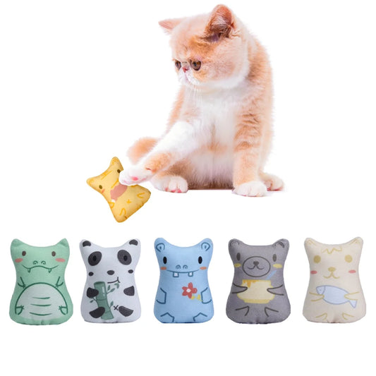Catnip Toys for Cats - Plush Toys Cat Chew Toys Teething Interactive for Kitten 5 PCS