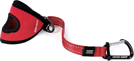 Premium Handy Dog Leash - Soft and Secure Neoprene Glove Perfect for Running or Jogging - Add to Any Existing Leash or Combine with an Extension (15”, Red)