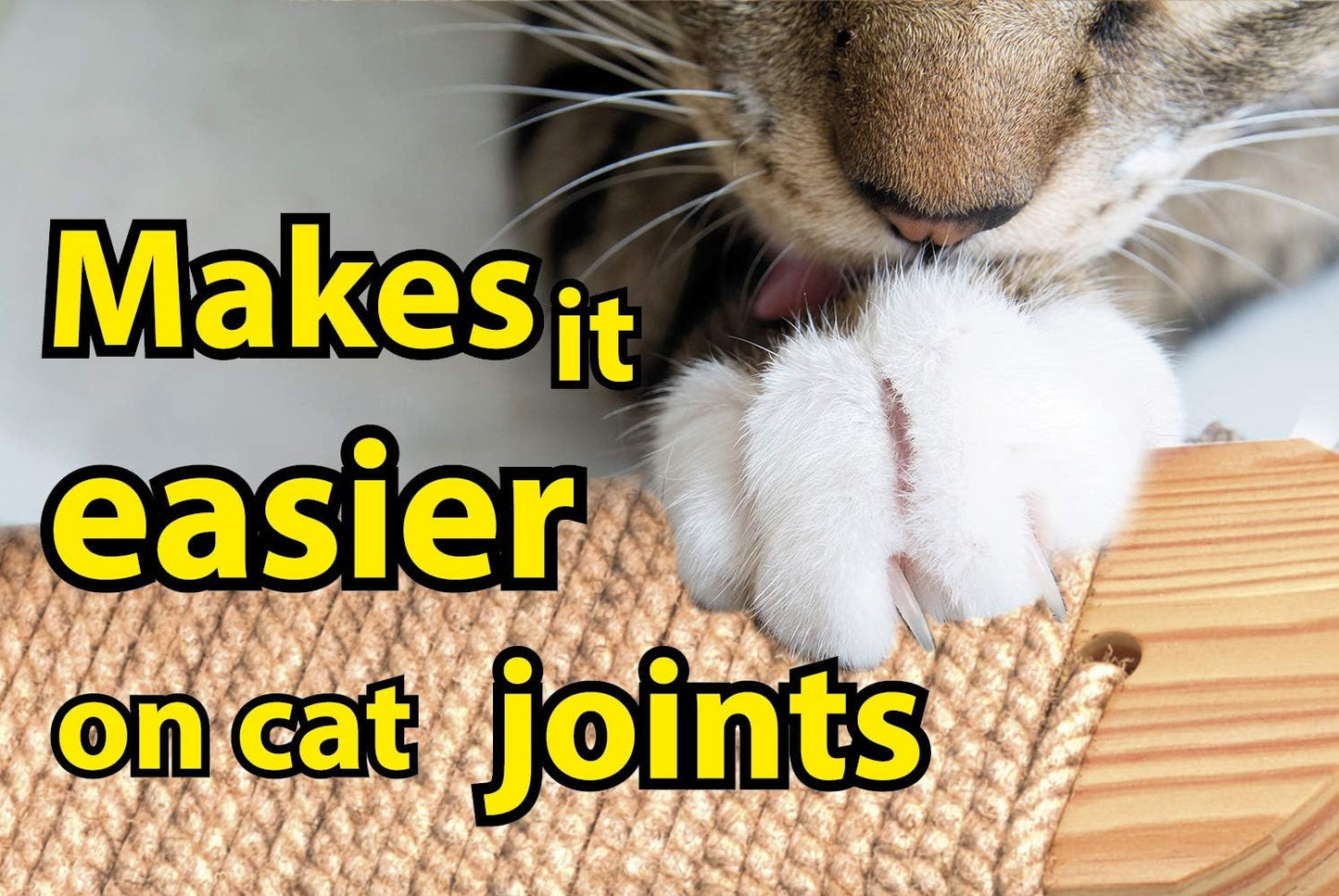 Cat Steps - Solid Rubber Wood Cat Wall Stairs Great for Scratching and Climbing - Easy to Install Wall Mounted Shelves for Playful Cats (Wood, Left-Right)