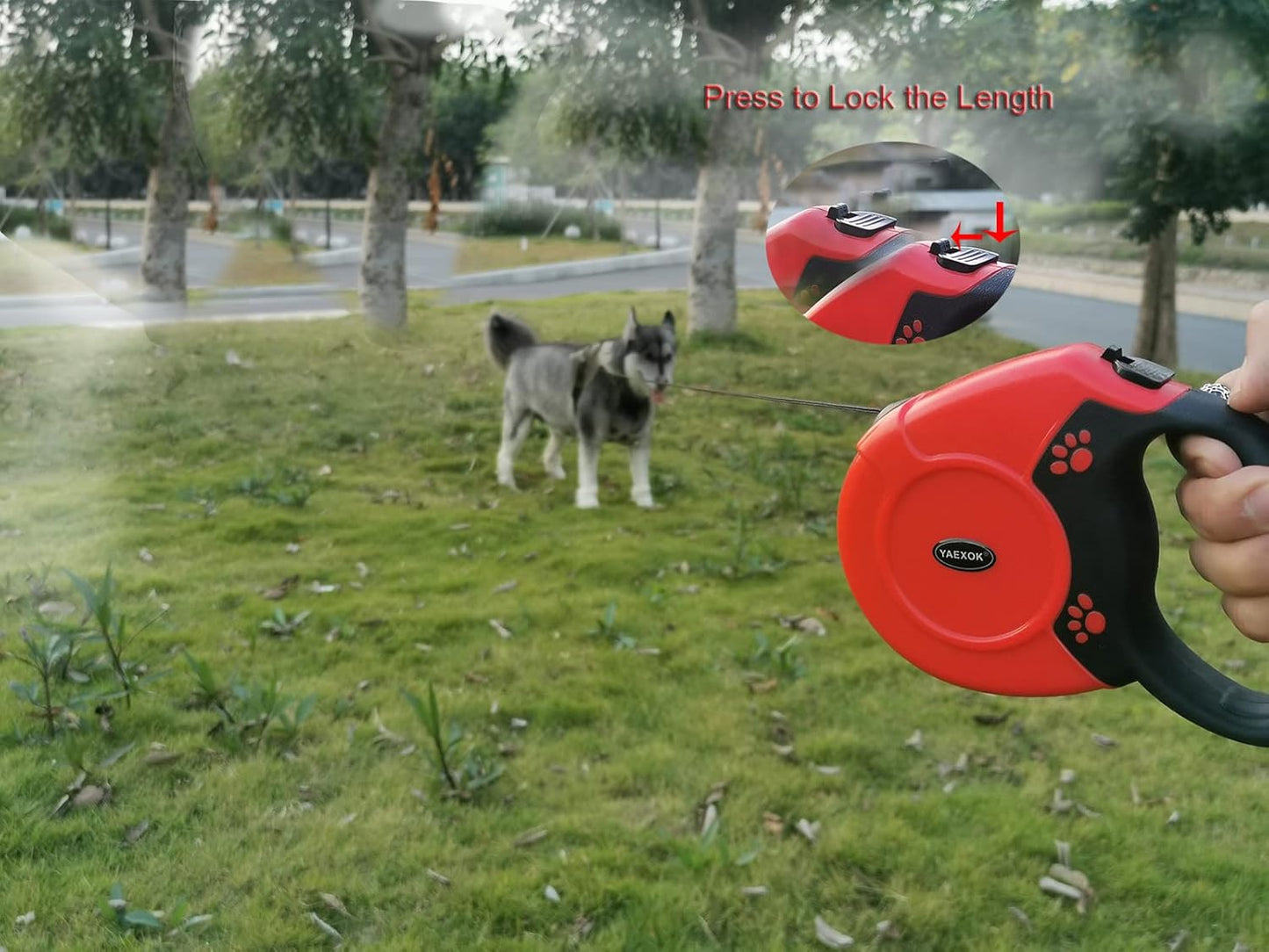 Heavy Duty Retractable Dog Leash 26Ft,Pet Long Walking Leashes Leads for Small Medium Large Dogs Doggie up to 110Lbs (Red)