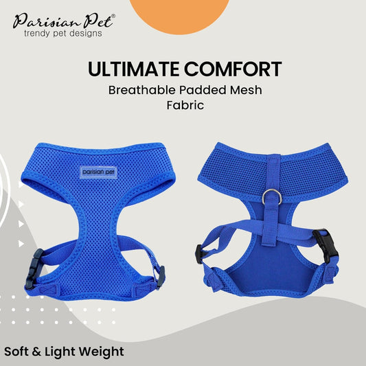 Dog Harness - Adjustable Bright Blue Dog Vest Harness - Comfortable Padded, No Pull Puppy Harness - Cooling Dog Harness for Large Dogs - Idle for Walking, Running, and Hiking - XL