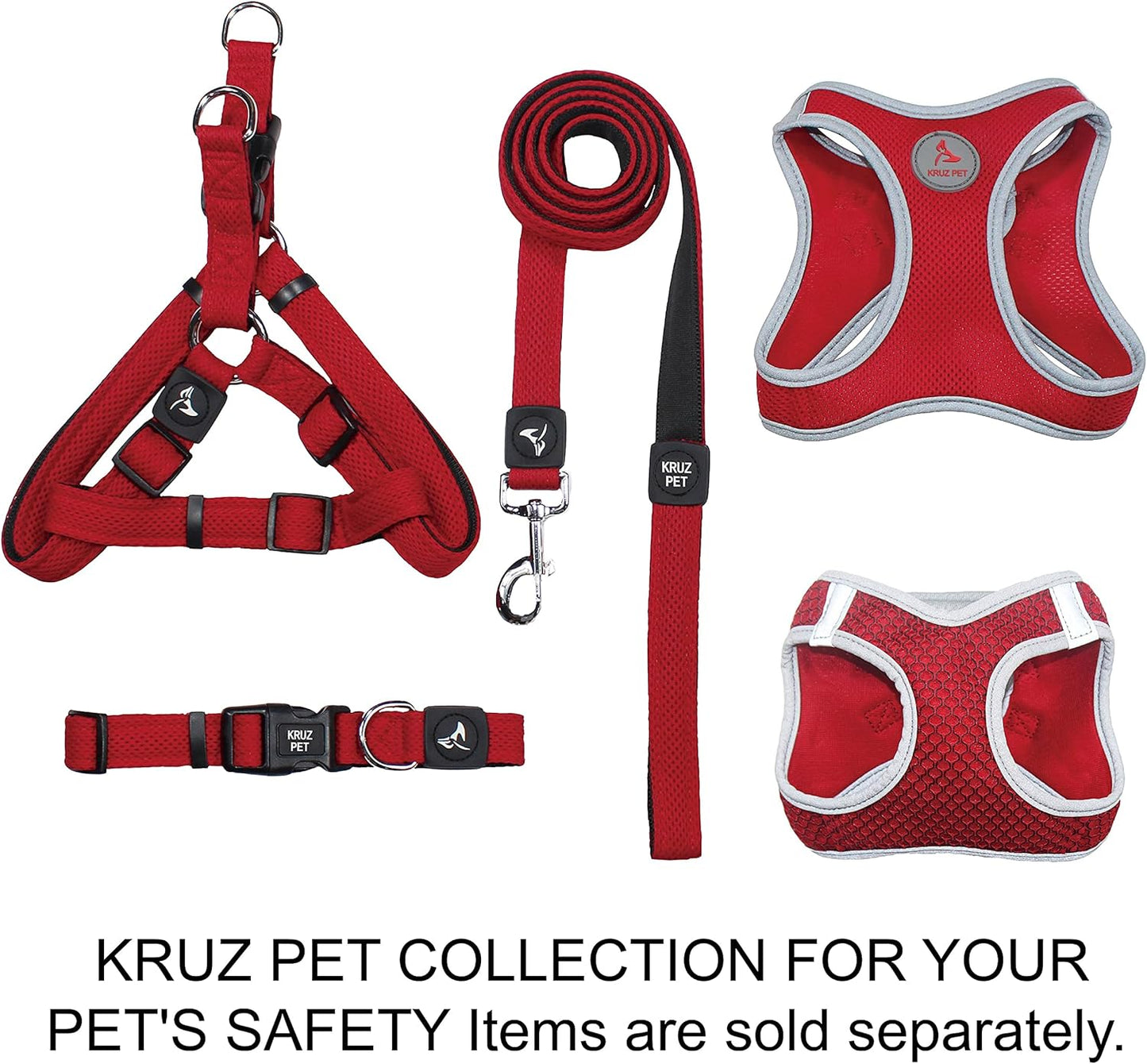Kruz Dog Harness (Chest 14.5"-15.5", Weight 6–10 Lbs) Athletica Adjustable Heavy Duty No Choke Puppy Vest for Small Dogs Lightweight Air Mesh, Reflective, Puppy Essentials – Blue, Small