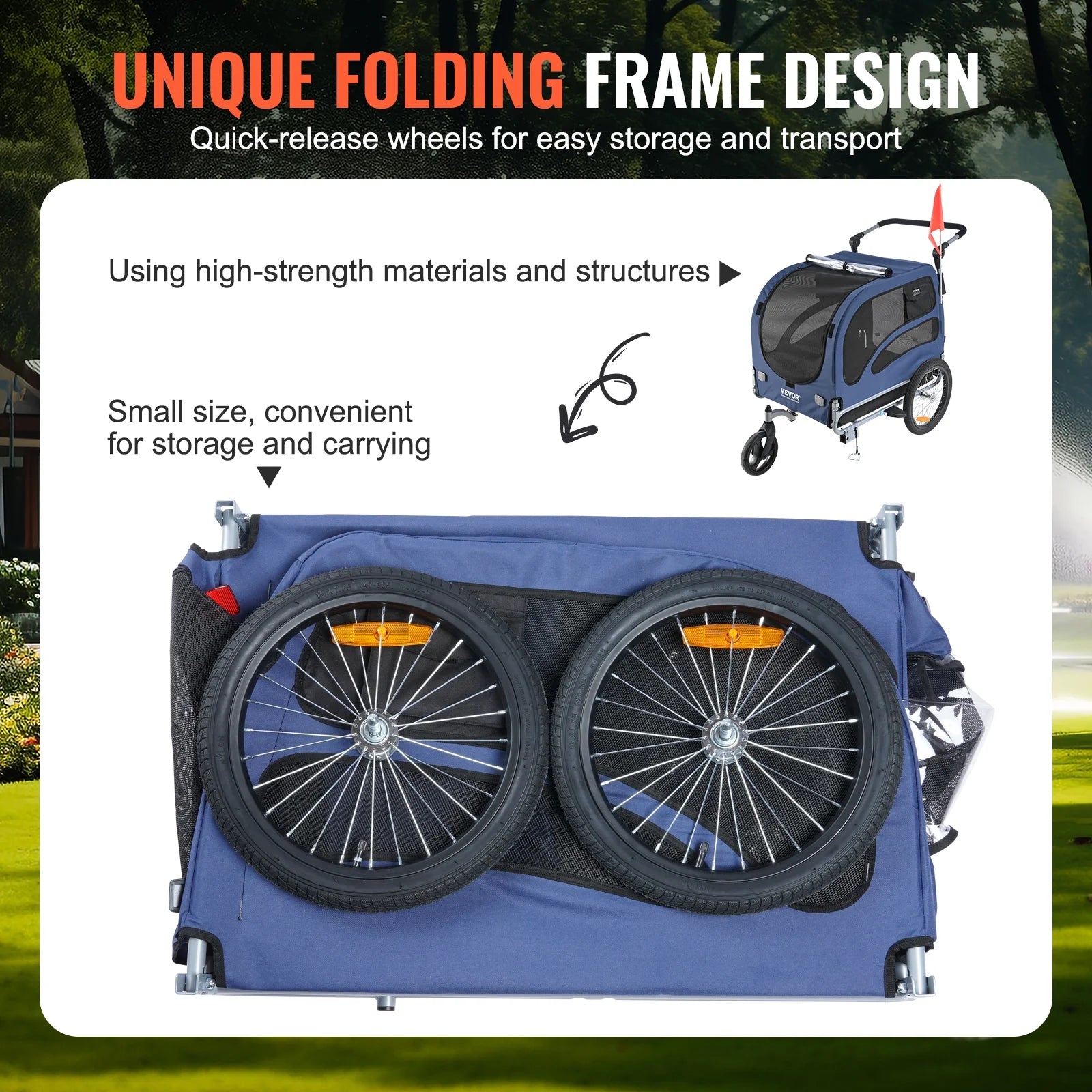 Pet Bicycle Trailer and Stroller, Water Resistant Bike Carrier Dogs and Cats