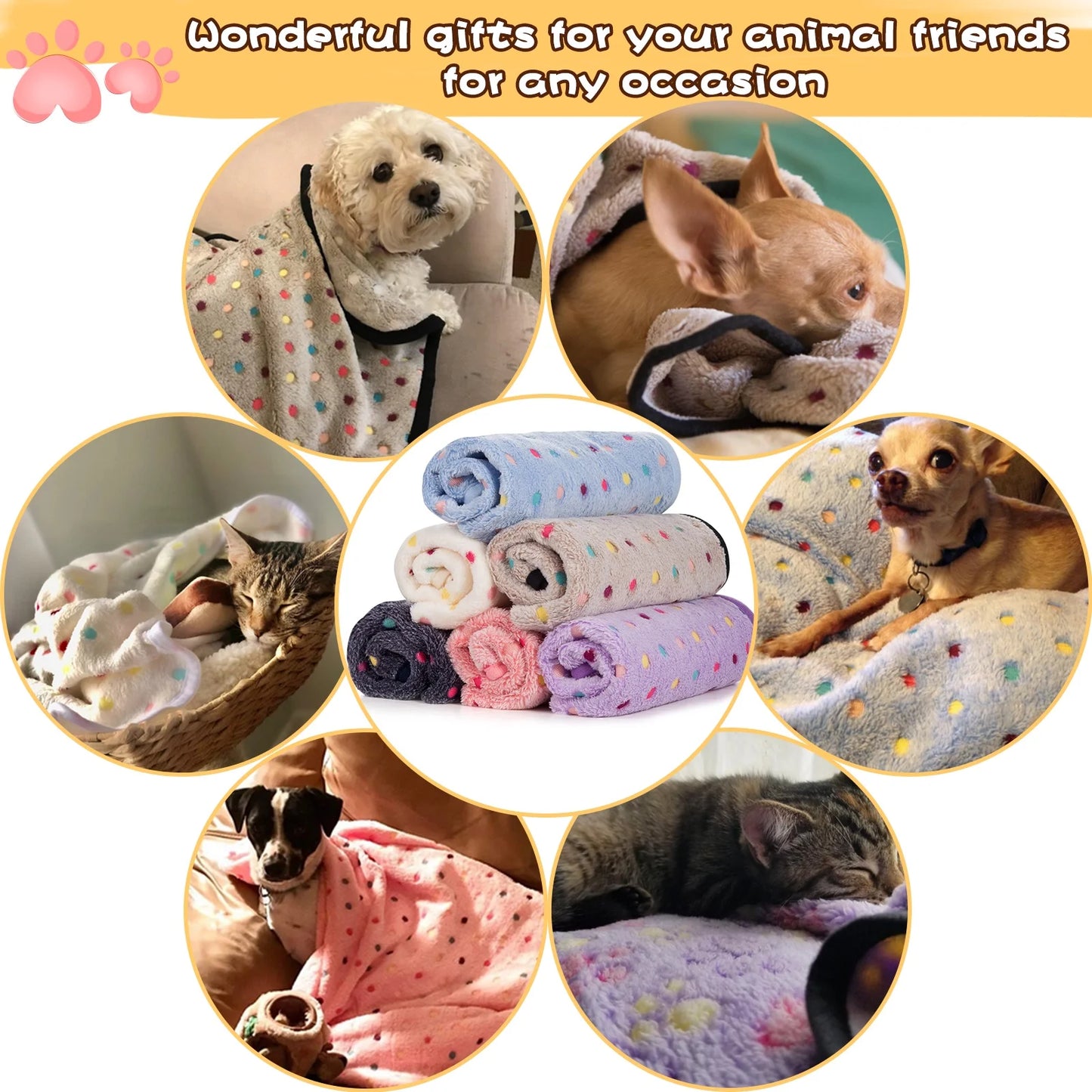 Luxmo 2 Pack Blanket Pet Blanket, Small, Gray