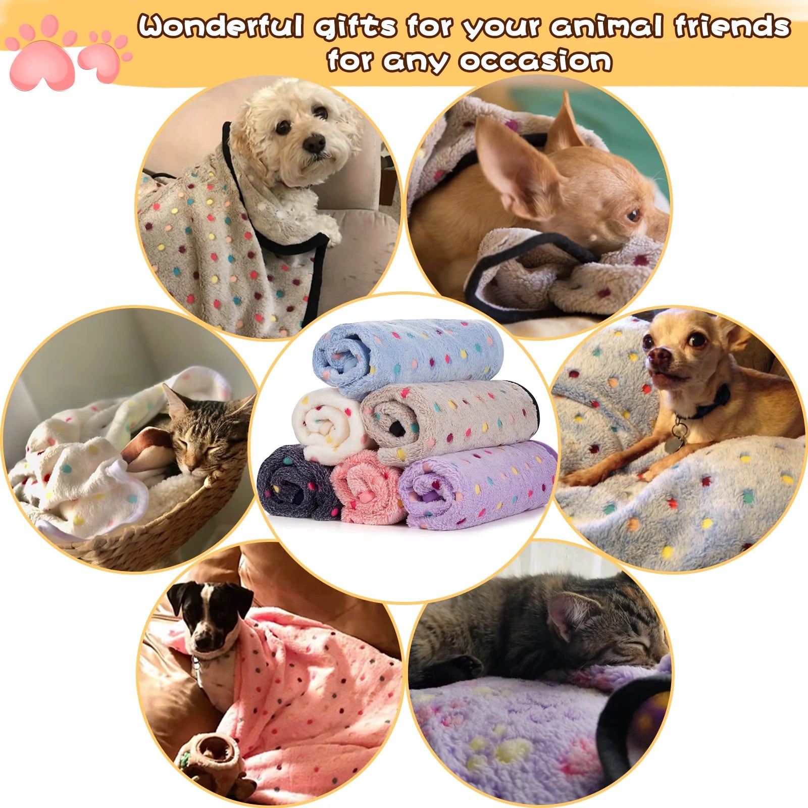 Luxmo 2 Pack Blanket Pet Blanket, Small, Gray