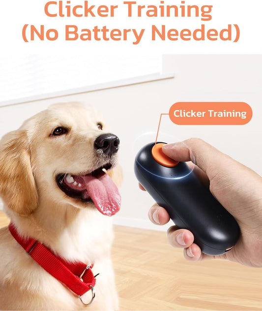 Clicker Dog Trainer & Dog Treat Pouch Alternative, Dog Treat Dispenser, Puppy Essentials Dual Use 2 in 1 Dog Clicker for Training - Durable, Light (2.36 Oz), Easy to Clean & Handle, Black