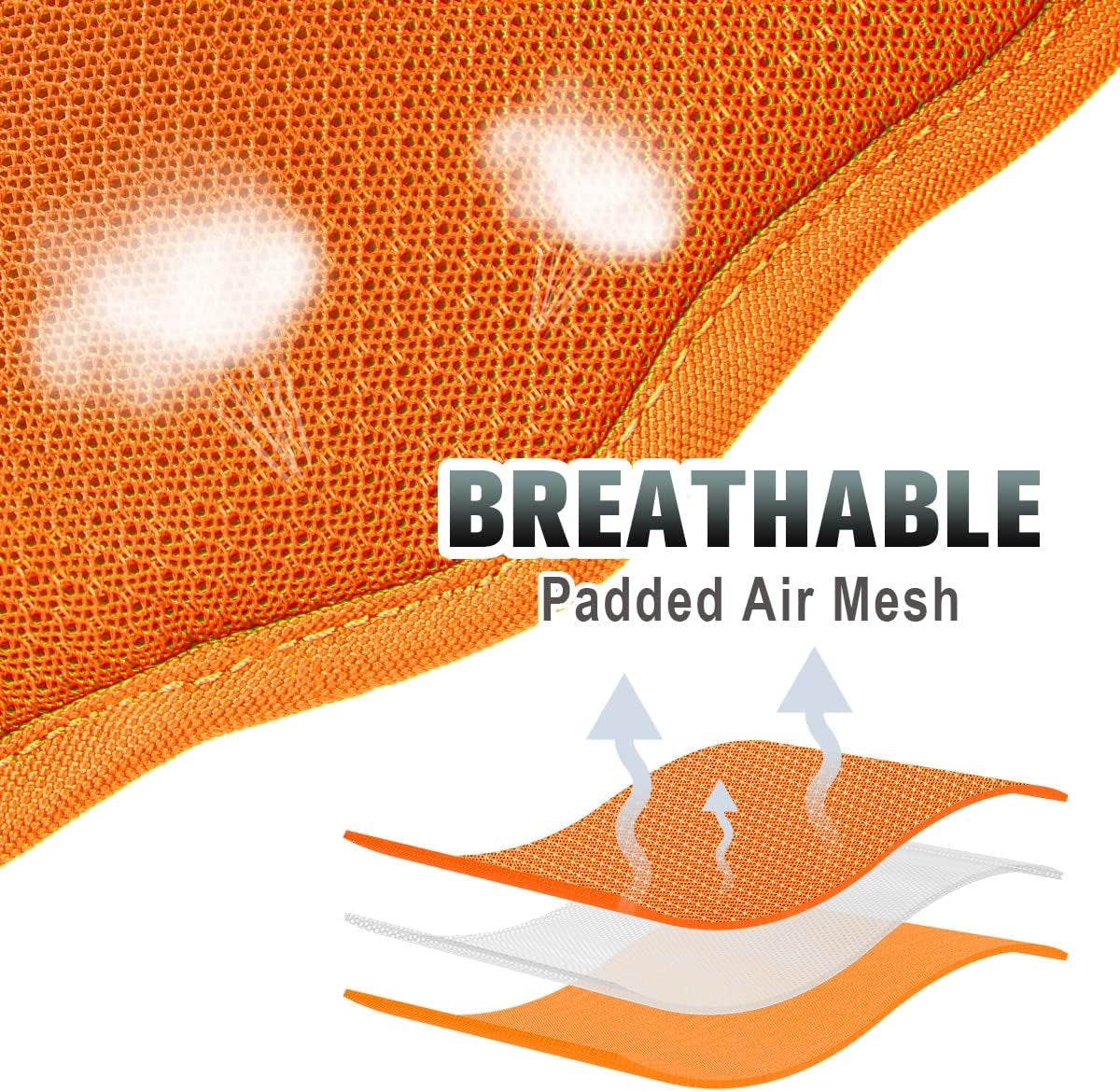 No Pull Dog Harness Large Reflective Dog Harness with Front Clip and Easy Control Handle for Walking Training Running with ID Tag Pocket(Orange,S)