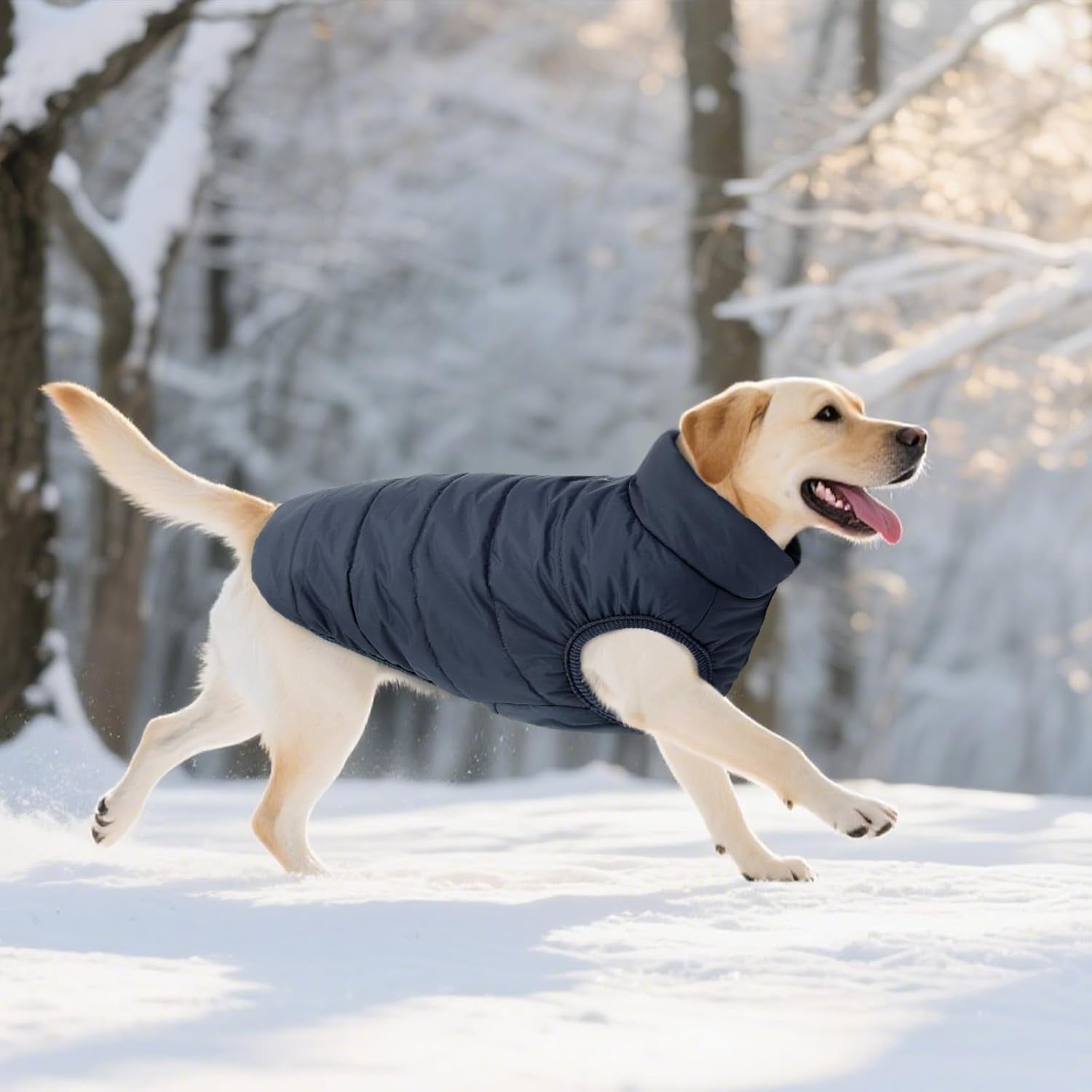 Dog Winter Coat - Waterproof Windproof Dog Jacket, Warm Snowproof Doggie Puffer Vest for Cold Weather, Lightweight Snow Coats for Small Medium Large Dogs (3XL, Blue)