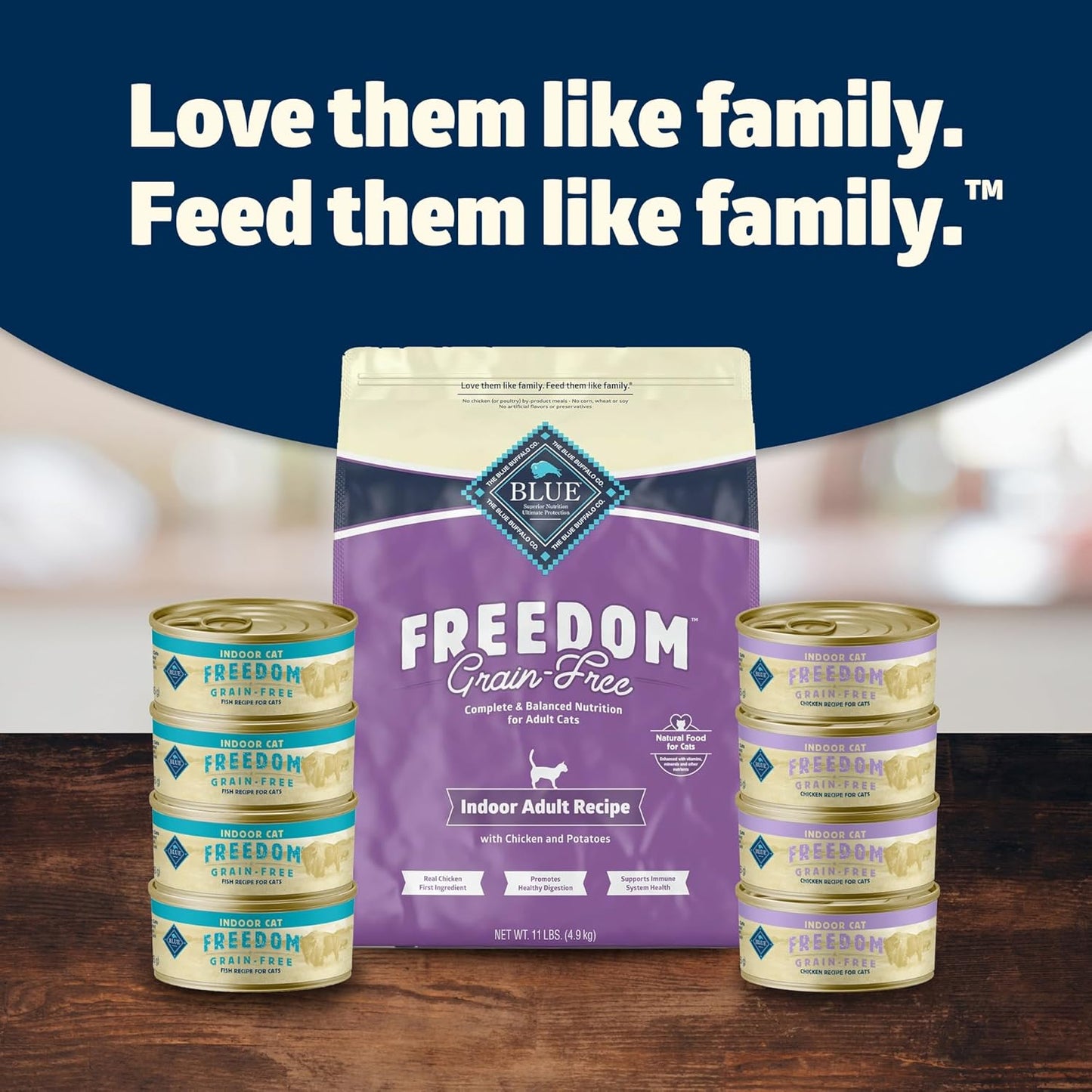 Freedom Grain-Free Adult Wet Cat Food, Complete & Balanced Nutrition for Indoor Cats, Made with Natural Ingredients, Chicken Recipe, 5.5-Oz. Cans (24 Count)