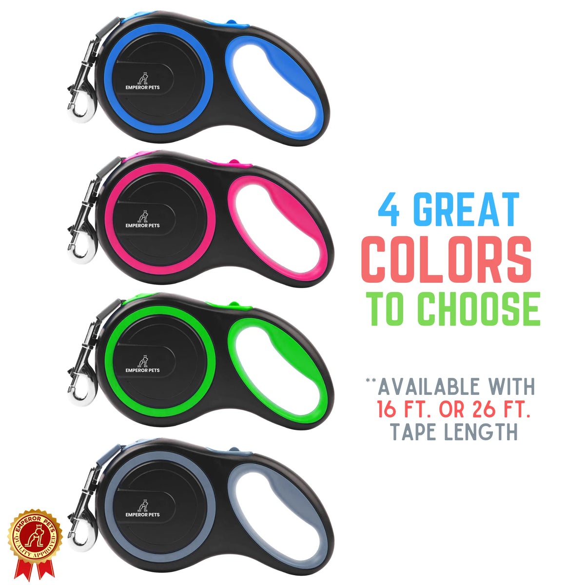 16 Ft Retractable Dog Leash Large Dogs - up to 110Lbs, Large Dog Leash Heavy Duty Dog Leash Retractable 16 Ft - Pink - PK16-50