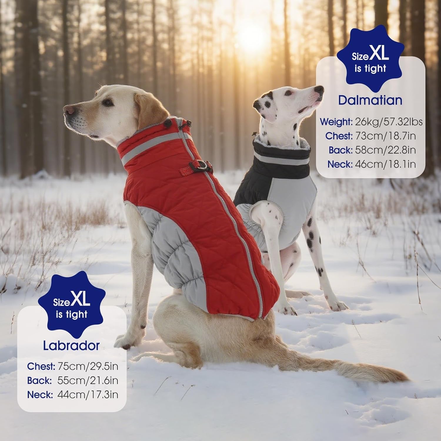 Dog Coat for Large Dogs,Waterproof Dog Winter Jacket with Harness Built in Puppy Cold Weather Coats Reflective Pet Vest with Zipper Warm Fleece Dogs Snowsuit Windproof Red XXXL