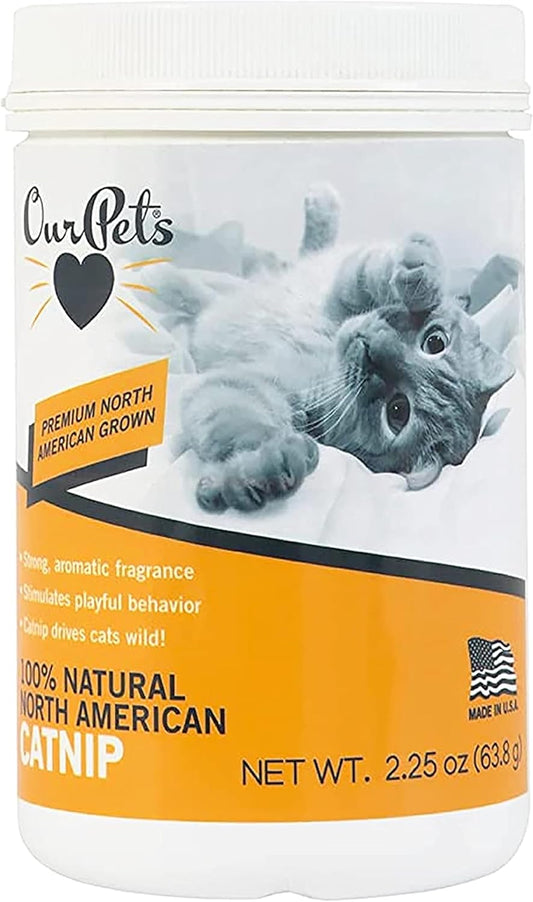 Ourpet'S Premium Catnip - 2.25 Oz Jar of High Potency Catnip - 100% North American Grown