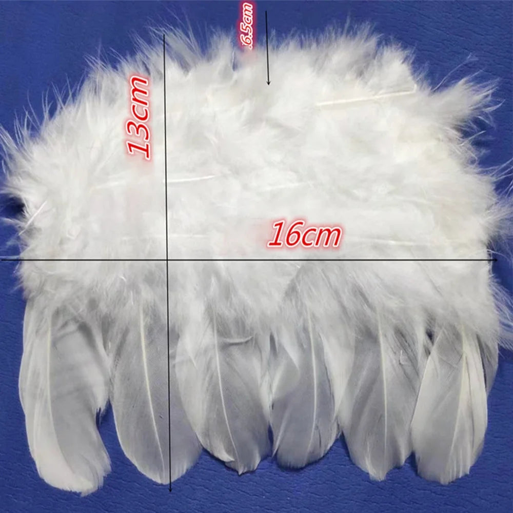 30 Pcs White Angel Wings Ornament- Christmas Tree Feather Hanging Decor - Handmade Exquisite Angel Wings Pendant for Xmas DIY Craft Home Wedding Prop Party Decoration