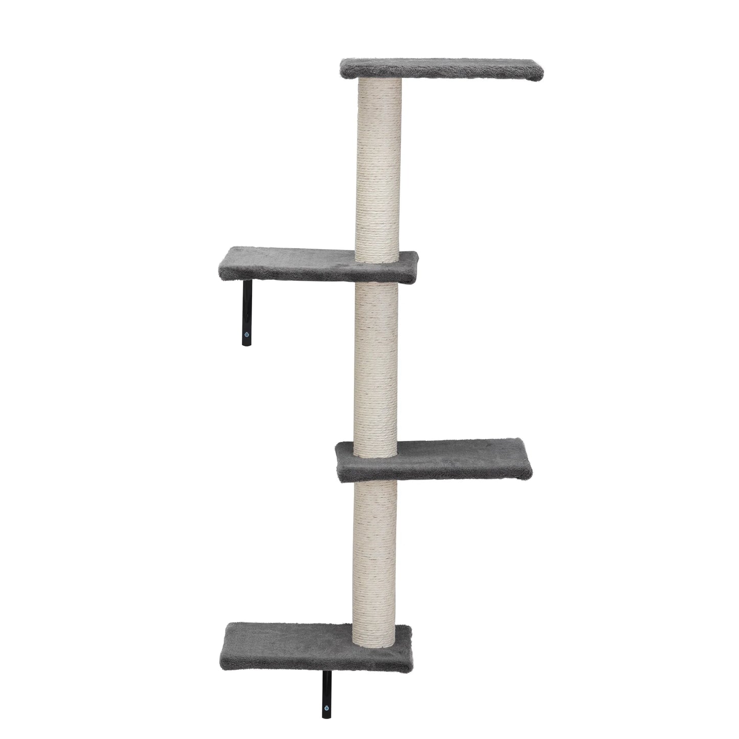 Cat Wall Shelves and Perches Set of 5, Indoor Cat Condo for Sleeping Playing Lounging Climbing Cat Tree House, Gray