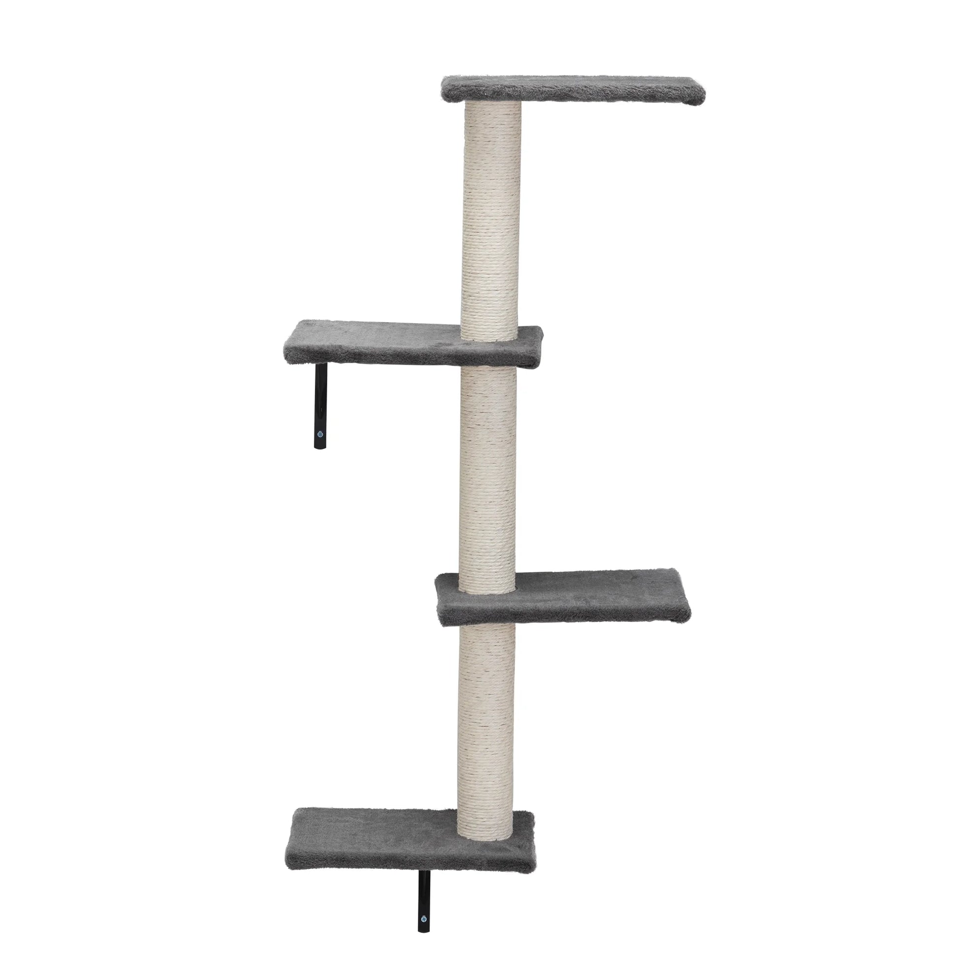 Cat Wall Shelves and Perches Set of 5, Indoor Cat Condo for Sleeping Playing Lounging Climbing Cat Tree House, Gray