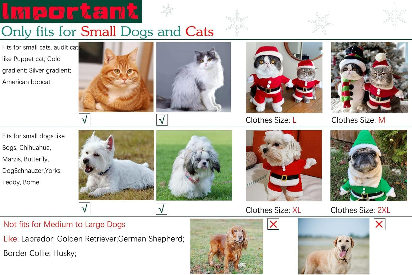 Pet Christmas Costumes Dog Suit with Cap Santa Claus Suit Dog Hoodies Cat Xmas Costumes (Red, M)