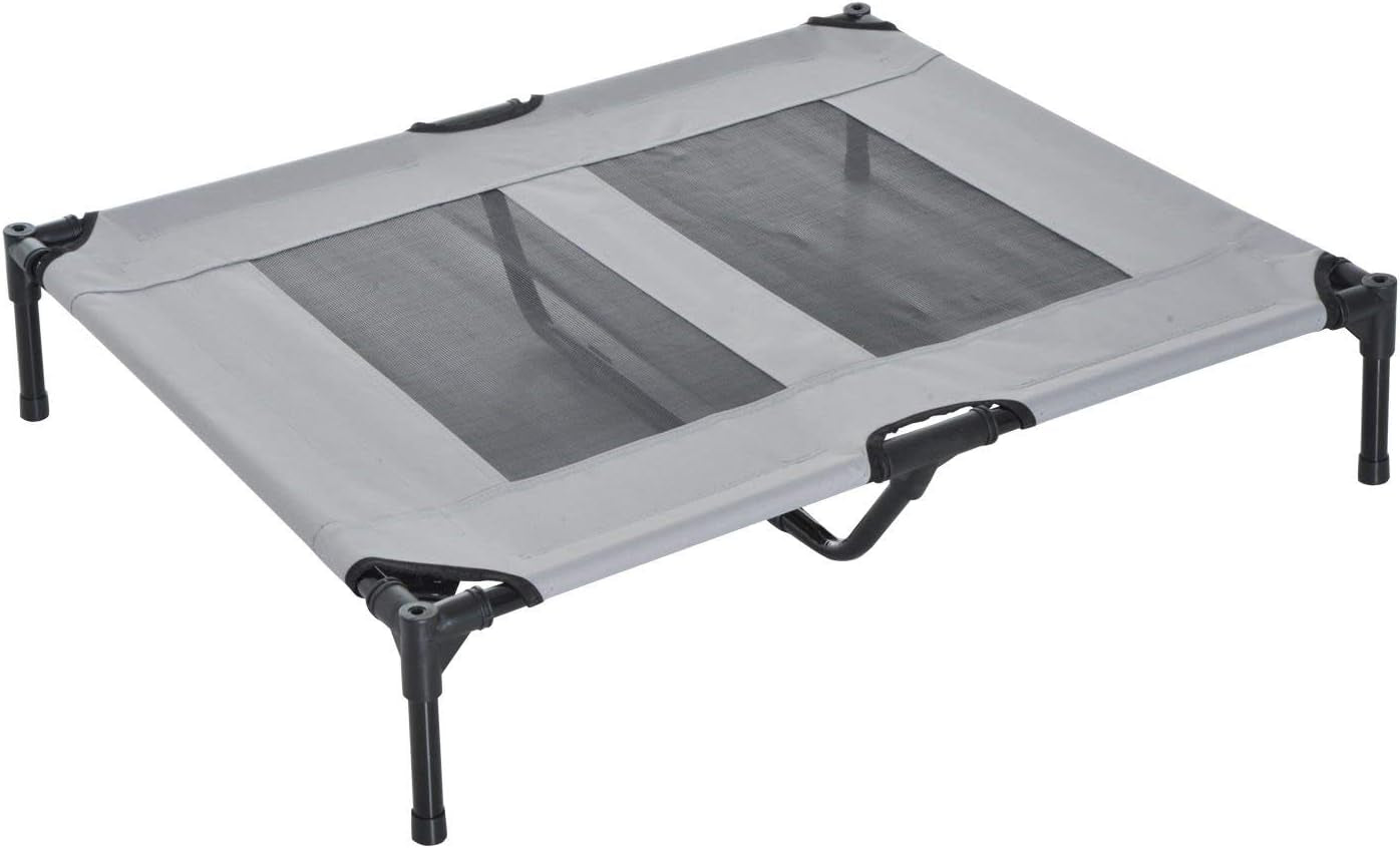 Elevated Portable Dog Cot Cooling Pet Bed with UV Protection Canopy Shade, 36 Inch