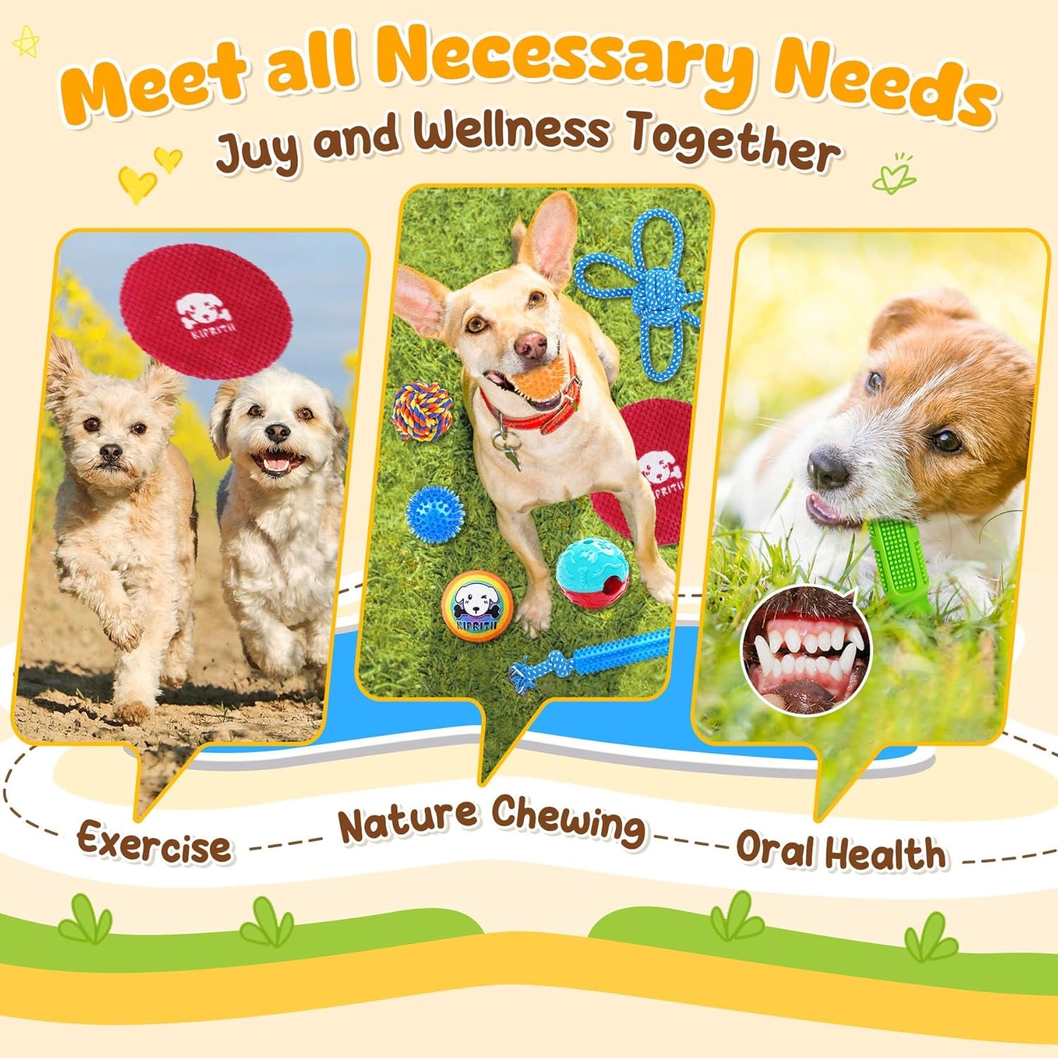 25 Pack Dog Toys Set – Ideal for Teething, Entertainment & Interactive Play, Includes Puppy Toys, Rope Toys, Treat Balls and Squeaky Dog Toys