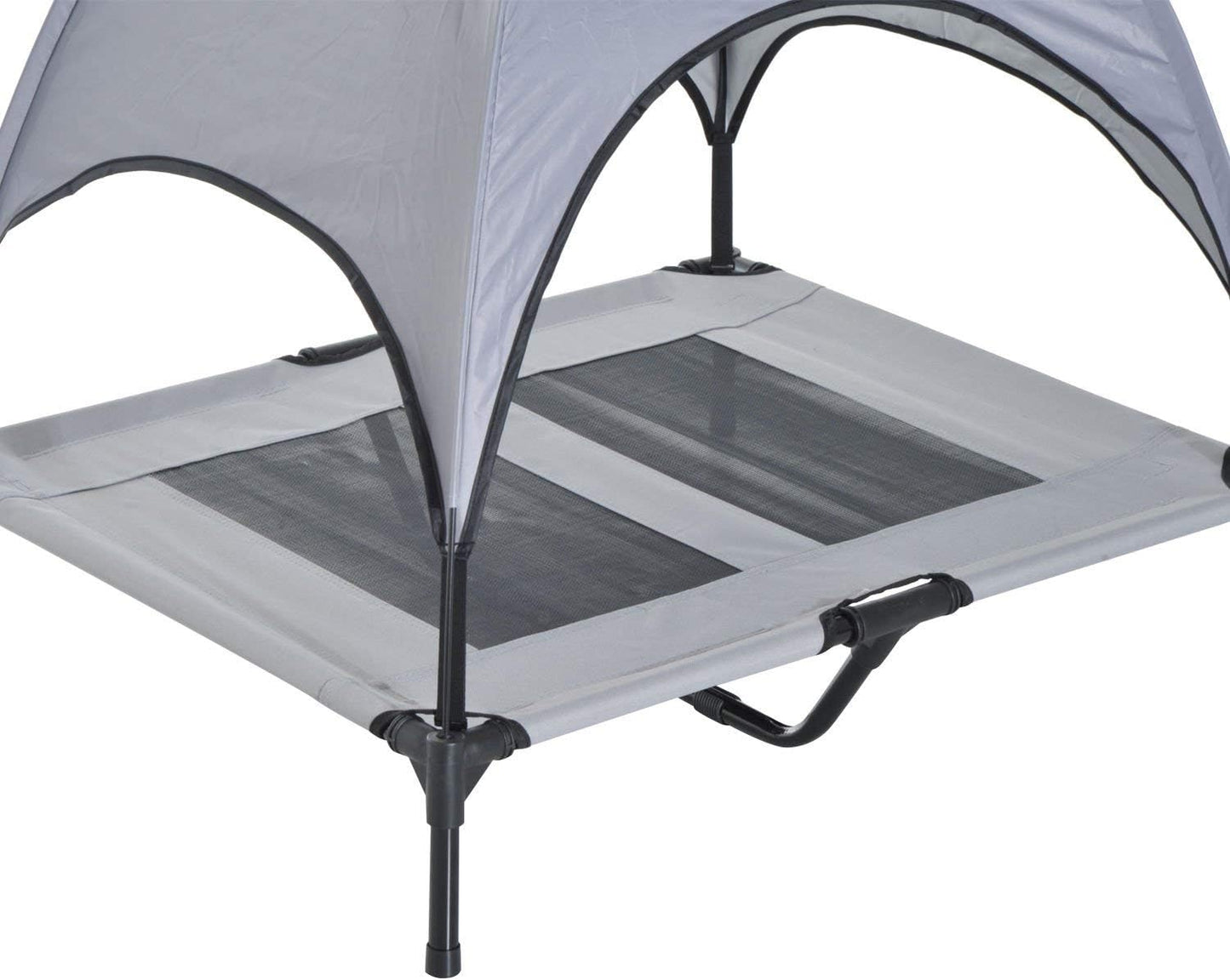 Elevated Portable Dog Cot Cooling Pet Bed with UV Protection Canopy Shade, 36 Inch