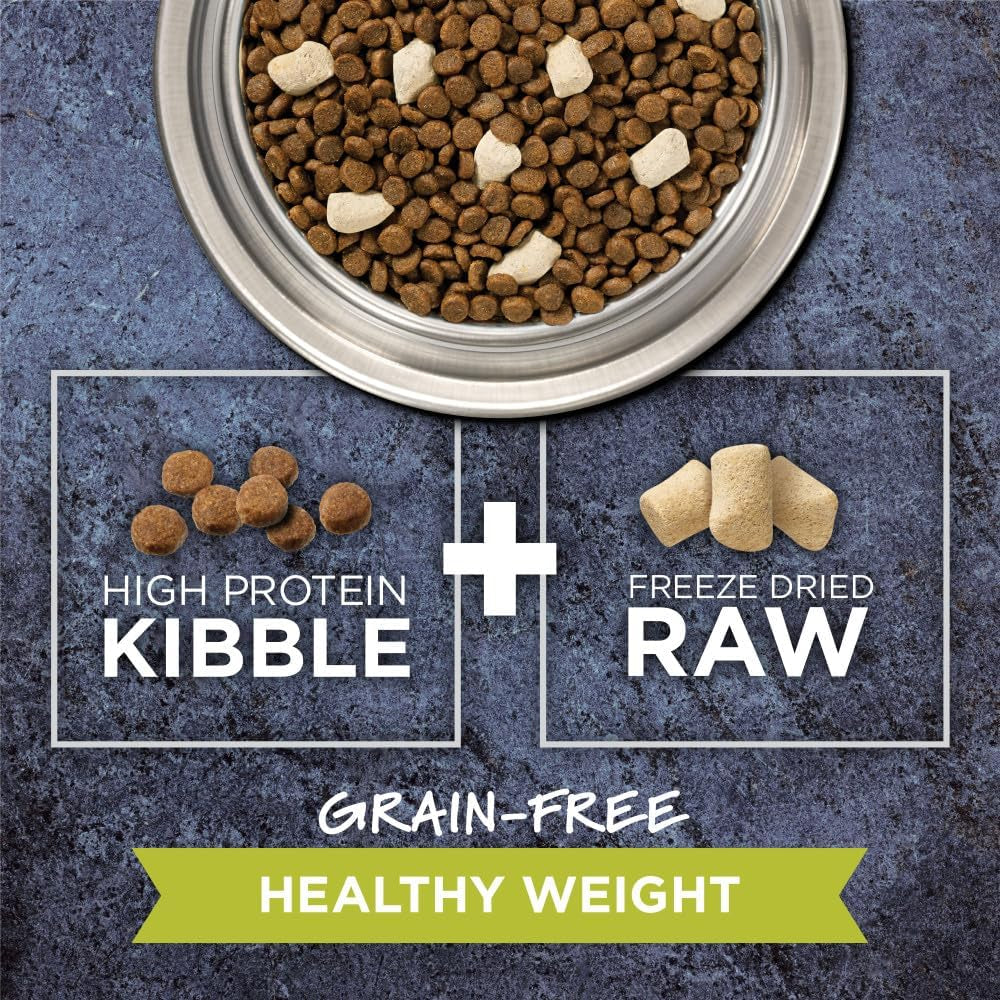 Raw Boost Healthy Weight, Natural Dry Cat Food with Freeze Dried Pieces, Grain Free Recipe - Real Chicken, 10 Lb. Bag