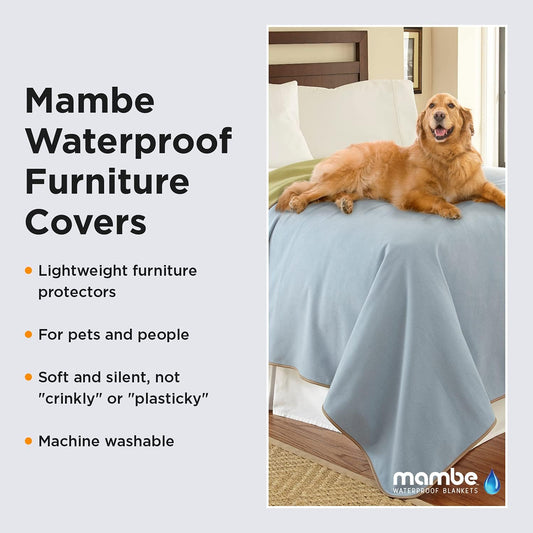 100% Waterproof Furniture Cover Queen, 90" X 90", Chocolate Cappuccino - for Pets and People - for All Types of Furniture and Bedding from Spills, Accidents, and Normal Wear and Tear