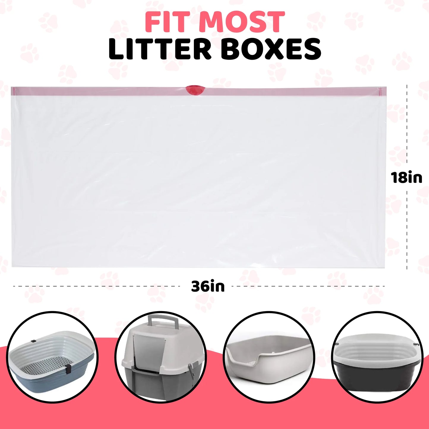 Extra Heavy Duty Jumbo Cat Litter Box Liners 20 Count Cat Waste Liners